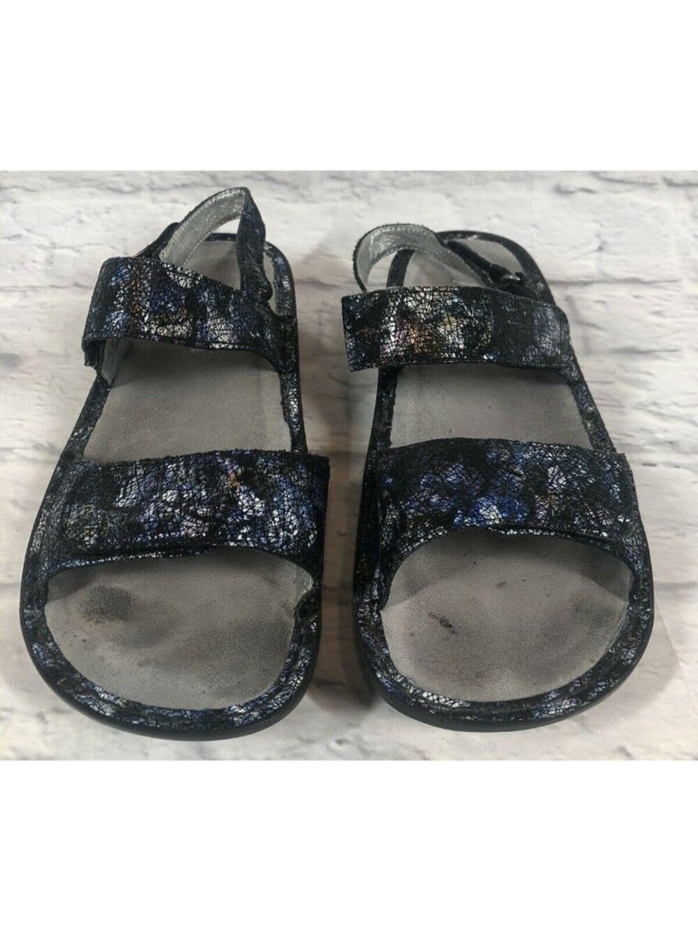 Alegria Womens 38 / 8-8.5 Verona VER-518 Quarry Crackle Leather Sandals